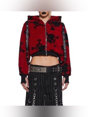 WIDOW PLAIN DISGUISE HOODED SHERPA JACKET WOMENS SIZE XXL